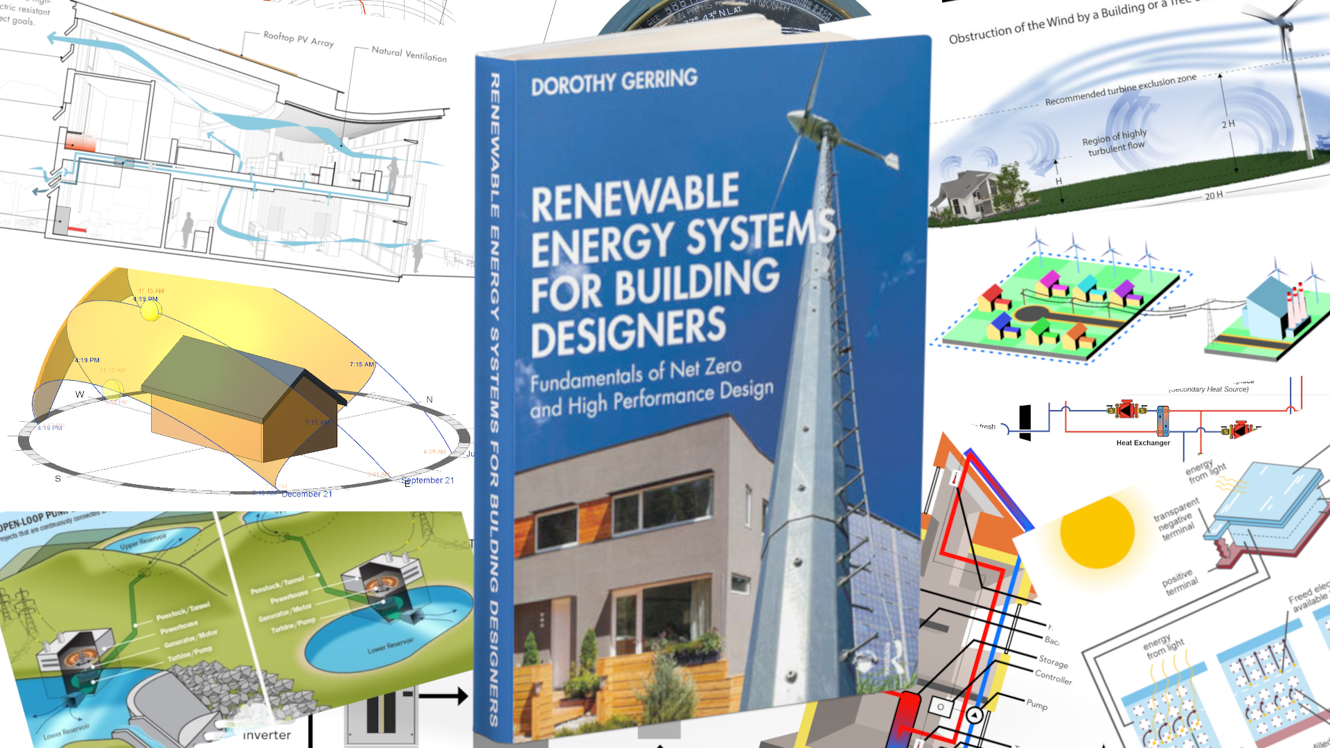 Image of book with illustratoins of the book covering the background